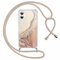 Xylota Coque avec Cordon pour iPhone 16 6,1,Collier Laniere Réglable Étui Transparente Aesthetic Motif Marbre Femmes Filles Dessin Case, Silicone TPU + PC Antichoc Housse Tour de Cou Chaine Cover, 04