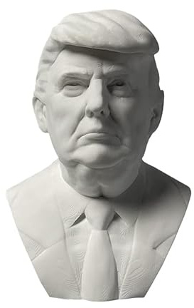 YANGJJ Präsident Trump Gipsbüsten-Skulptur, Maga, lebensechte geschnitzte Gipskopf-Statue, Gipskopf, Skizze, Porträtwerkzeug, Schreibtisch-Bücherregal-Dekoration, 10 cm