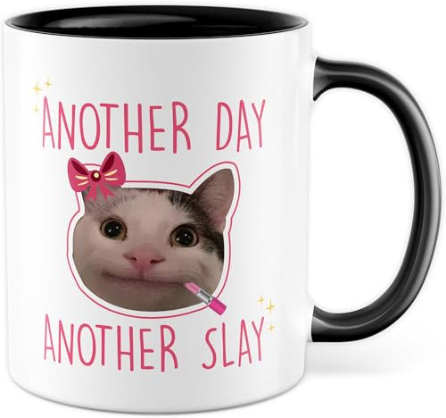 Tasse Motivation Geschenk ANOTHER DAY ANOTHER SLAY Kaffeetasse 330ml aus Keramik Erfolg Motivation Spaß Büro Geschenkidee Kaffee-Becher