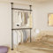 WELDUN Teleskop Kleiderstange Verstellbar Kleiderschrank Kleiderstange Raumteiler Gardinenstangen Ohne Bohren Beschädigungsfreier Stand Gardinenstangen 227-312cm (H) 71-138 cm (W), Schwarz