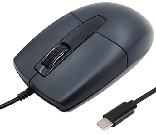 Kabelgebundene Maus USB C Geräuscharmes Klicken Optische Typ-C Mäuse mit 1.5m Kabel 1000 D-PI 3 Tasten Ergonomische Mouse für Rechts-und Linkshänder für PC Computer Laptop Desktop Notebook Mac Handys