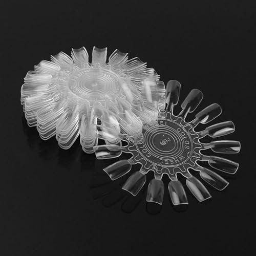 10 Pcs Transparent 18 Tips Display Plastic Nail Art Polish Palette Wheels False Nail Art Tips Practice Display Board Deft and Professional,Practice Nail Tips Tools