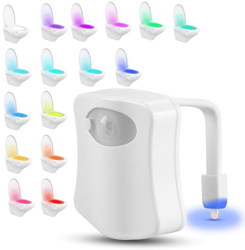 Toilet Light Inside Toilet 16 Colors, Changing Waterproof Automatic Motion Sensor Lights Smart Gadgets Bathroom Novelty Item Illuminate Toilets Bowl Light Fun Gifts for Women's Father's Day Birthdays