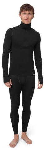 DANISH ENDURANCE Merino Half Zip Thermounterwäsche Set Herren, 180 g/m² | Merino Thermounterwäsche Set, Warm, Geruchshemmend & Atmungsaktiv, für Skifahren, Snowboarden & Wandern bei Kälte