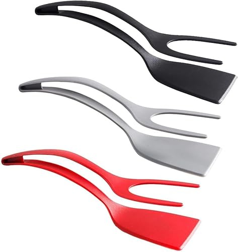 Multipurpose Flexible Silicone 2-in-1 Spatula Tong with Fork Tip- Dual Function Non-Stick Cooking Combo for Frying, Mixing, Flipping, and Serving Versatile Kitchen Heat Resistant Tool-Any Colour