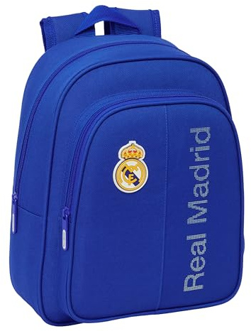 Real Madrid Schulrucksack für Kinder, ideal für Kinder verschiedener Altersgruppen, bequem und vielseitig, Qualität und Widerstandsfähigkeit, 27 x 10 x 33 cm