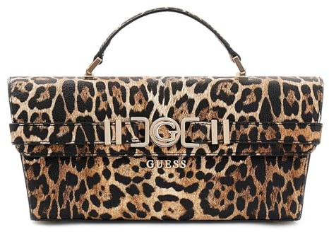 GUESS Umhängetasche Handtasche Cirene Top Handle Flap Bag Leopard braun
