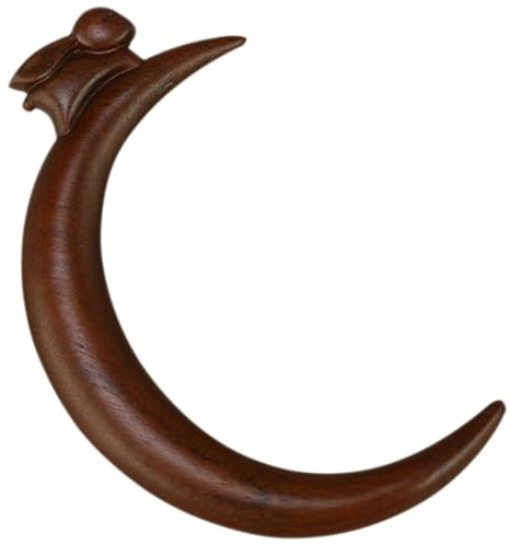 Hohopeti Bâtonnet à Cheveux Chinois en Bois de Santal Doré, Fourche à Cheveux Lunaire Sculptée, Accessoire Léger pour Chignon Féminin, Épingle Créative pour Coiffure Traditionnelle et