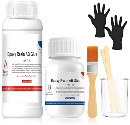 HONTAOK Kit Resine Epoxy Fibre de Carbone,Kit de Réparation Ultra Rapide en Fibre de Carbone,Renforcement et Réparation en Fibre de Carbone pour Voitures, Motos et Bateaux, 127g