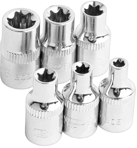 6Pieces Precisions Machined Hexes Socket Set 1 / 4Inch Drive Ratchets Wrench Heavy Duty Tool for Mechanics Steel
