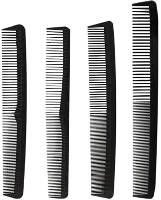Peine Juego de 4 peines profesionales for cortar el pelo, masajear cuero cabelludo y peinar cabello