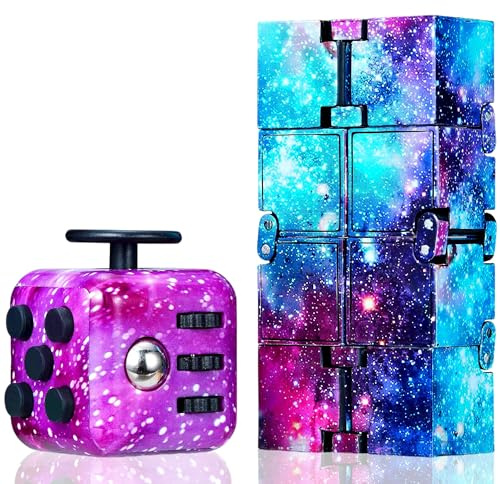 Chennyfun Anti Stress Spielzeug Fidget Toys Set Galaxie Infinity Cube | Bunt, Unendliche Flip Würfel, Stressabbau bei Nervösität, Kleine Geschenk für Kinder und Erwachsene
