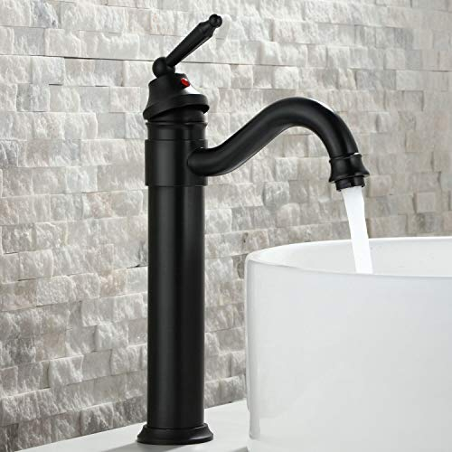 HomeLava Antik Wasserhahn Bad Schwarz Waschtischarmatur Messing Einhandmischer Nostalgie Armatur für Badezimmer