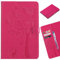 LEMORRY pour Apple iPad Mini 4 Etui Gaufré Cuir Flip Portefeuille Pochette Mince Bumper Protecteur Magnétique Fente Carte Silicone TPU Housse Cover Coque pour iPad mini4, Chanceux Arbre (Pink)
