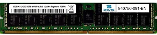 Brute Networks 840756-091-BN - 16GB DDR4-2666Mhz 2Rx8 ECC registrato RDIMM (compatibile con OEM PN# 840756-091)