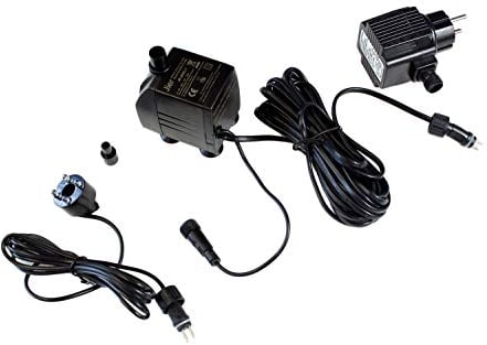 Arnusa Springbrunnenpumpe mit 1x LED Spot Teichpumpe Wasserpumpe Bachlaufpumpe (800 L/H, RGB)