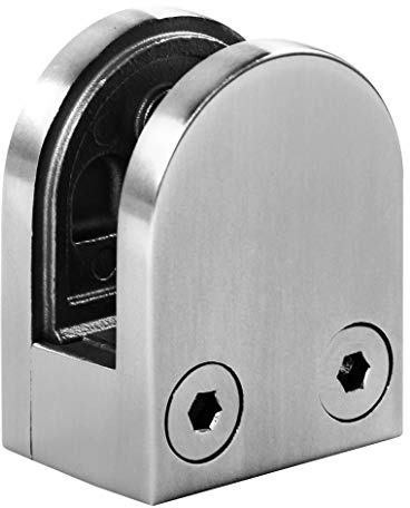 Edelstahl V2a Glashalter K240 Anschluss Ø 33,7 mm (50 x 40 mm) | GlasStärke 10 mm