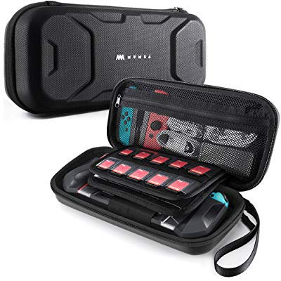 Mumba Étui pour Nintendo Switch, Housse de Transport Portable Pochette de Rangement Voyage de Grande Capacité pour Console et Accessoires de Switch (Noir)