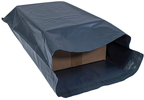 Große graue Plastikversandtasche 43 x 60 cm zum Versand und Verpacken, extra starke Versandtaschen aus Polyethylen mit Selbstklebeverschluss
