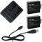 Yangers 2er-Pack 900mAh Akku & USB Dual Charger Set für Sjcam SJ4000 SJ5000 M10 Action Kamera