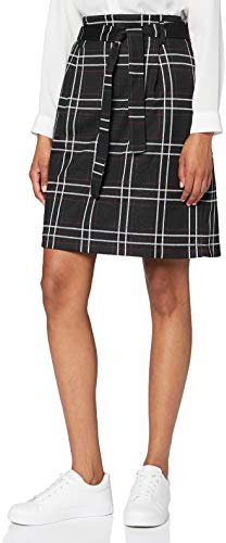 BLUE SEVEN Damen Paperbag Karo Rock, 999 SCHWARZ Orig, S