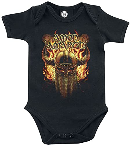 Amon Amarth (Helmet) - Baby Body, schwarz, Größe 68/74 (6-12 Monate), offizielles Band-Merch von Metal-Kids