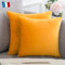 Douceur De Plumes 2er Set Senfgelber Samtkissenbezug 45x45 cm Einfacher, weicher und moderner Kissenbezug, skandinavische Wohnzimmerdekoration Sofa Schlafzimmer Bettboden (2 Senfgelb)