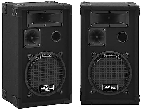 vidaXL 2X Altavoces Pasivos Escenario Profesional HiFi con Cubierta Caja Alta Fidelidad Reuniones Eventos Fiesta Casa Cine Sistema Sonido 800 W Negro