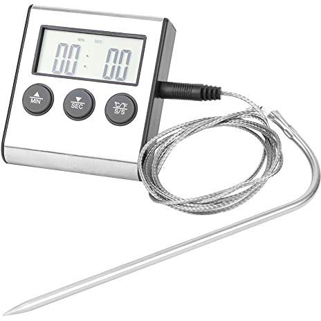 Termometro Cocina,Termómetro Alimentos Digital con Sonda larga para Carne, BBQ, Comida, Horno, Liquidos, Aceite, Agua