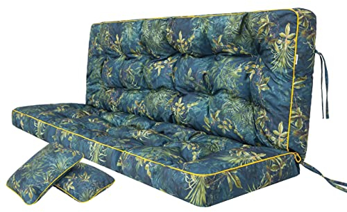 PillowPrim Kissen für Hollywoodschaukel, Gartenschaukelkissen Sitzbank mit Rückenlehne, sitzbreite 150 cm