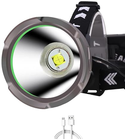 WESLITE Linterna Frontal LED Alta Potencia 15000 Lúmenes, XHP90 Linterna Frontal LED Recargable Foco Linterna de Cabeza con Reflector 4 Modos para Trabajos de Construcción, Camping, Pesca (Grande)