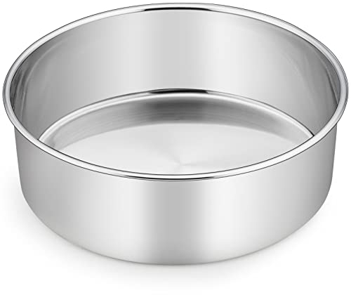Homikit Edelstahl Backform, 24cm Kuchenform Tortenform, 7cm Tief Hochwertig Kuchenbackform, Ungiftig & Rostfrei, Spiegelpoliert & Spülmaschinenfest