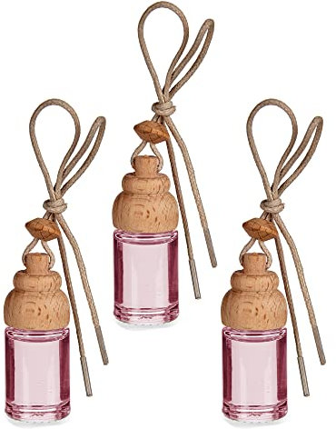 TIENDA EURASIA - Pack de 3 Ambientadores, Ambientador Coche e Interior, Olor Suave y Agradable, Fresas y Nata, 8 ml, 3 mililitro, Rosa