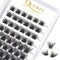 QUEWEL Individual Eyelashes 72 Pcs DIY Cluster Lashes D Curl MIX8-16mm Mega Matte Lash Volume False Eyelashes Soft & Light For Home Use(Flufy-D-MIX8-16mm)