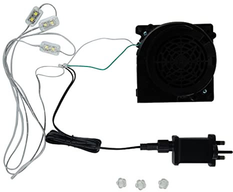 Inflatable Blower Replacement - 12V 1A Air Fan Blower with 50/60 Hz 2A Adapter and Light String with 3Led,Air Blower for Inflatables for Thanksgiving Christmas Inflatable Decorations