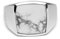 Herren Ring Siegelring mit Stein 925 Sterling Silber massiv quadratisch eckig poliert glänzend handgemacht | Männerschmuck aus Deutschland mit Geschenkbox (Weiß Marmoriert, 54 (17.2))