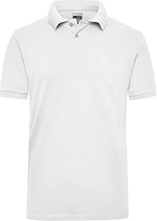 James & Nicholson Herren Work Poloshirt - Robustes Arbeitspolo aus einlaufvorbehandeltem Piqué | Farbe: white | Grösse: 4XL