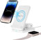 AGPTEK Wireless Charger, 3 in 1 Faltbare kabellose Ladestation 15 W für iPhone 14/13/12/12 Pro/11/XR/XS/X/8, Apple Watch 4/5/6/7/SE, AirPods 2/3/ Pro, für Samsung GalaxyS23/S22/S21/S20/S10/S9/S8, Weiß