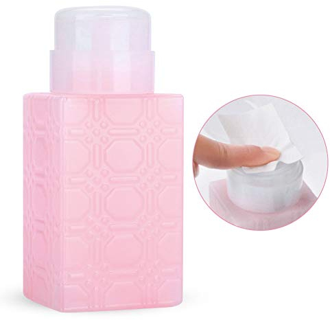 Nachfüllbare Pumpspenderflaschen, Lotionsbehälter, Gesichtsfeuchtigkeitscremes, Leere Behälter Make up Entferner Flasche für Nagellack (Quadratisches Rosa)
