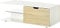 HOMCOM Table Basse rectangulaire Design tiroirs étagères Niche Verre trempé Plateau Blanc Aspect chêne Clair 106 x 58 x 39 cm Blanc