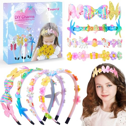 Mädchen Geschenke Bastelset Kinder Spielzeug ab 6-12 Jahre Haarreifen, Einhorn Haarschmuck Basteln Mädchen Adventskalender Geschenkideen Weihnachtsgeschenke Geburtstagsgeschenk Ostergeschenke Kinder