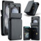 UFinetech Cover per Samsung Galaxy Z Flip 5 2023, Custodia Flip5 5G in Pelle PU, Protezione Fotocamera e Schermo, Supporto Pieghevole, Slot Portafoglio, Antiurto e Antigraffio, Ultra-Sottile - Nero