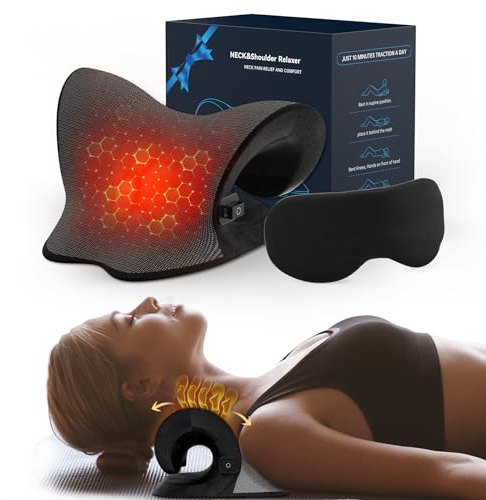 Nackenstrecker, Neck Stretcher, Nacken-und Schulter-Relaxer, Neck Releaser, Nacken Backshape, Nackenstütze, Nackenrolle, Chiropraktik-Kissen Nackenmassagegerät, Cloudy Neck, Nackenretter (Schwarz)
