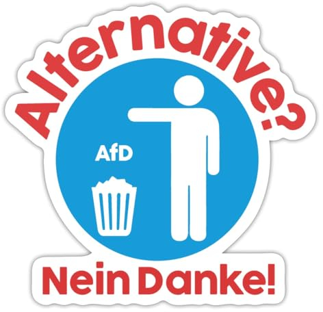 Spreadshirt Alternative Nein Danke Anti-AFD Sticker, max. 10x10 cm, 10 x 10 cm, Mattweiß