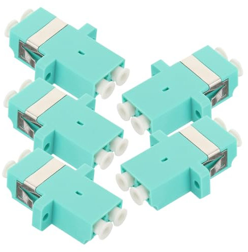 HOMSFOU 5 Piezas acoplador de fibra acoplamiento de brida óptico al acoplador conectores de fibra optica Conectores de cable de fibra óptica boca doble convertidor l.c. Adaptador ethernet