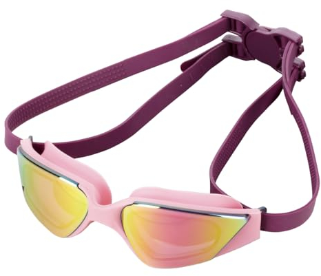 fashy Schwimmbrille Splash I Mirror mit Spezialverschluss, pink