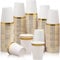 200 Pack Gold Rimmed Paper Cups Bulk 9oz Disposable Party Cups Drinking Cups for Tea Coffee Water Milk Juice Paper Cup Party Wedding Birthday Drinking Cup Party Tableware Supplies