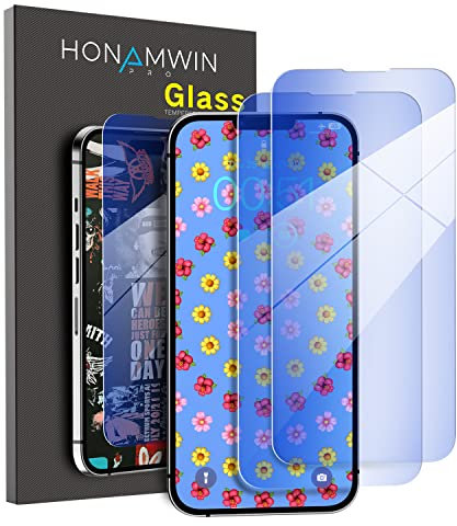 HONAMWINPRO Screen Protector Blue Light Block For iPhone 12 Mini Tempered Glass 2 PACK Screen Protector