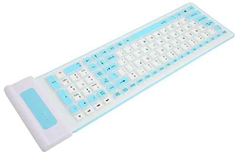 Ard107 Tasten Tastatur2,4G TastaturFaltbare SilikontastaturWirel Silikontastatur,Silikontastatur 107 Tasten Wasserdicht Staubdicht Zusammenklappbar Zwei Farben 2,4G Wirel USB