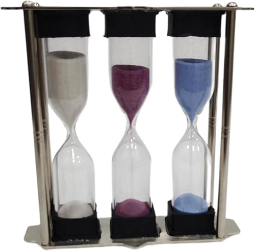 Petit sablier en aluminium et verre pour décoration de thé